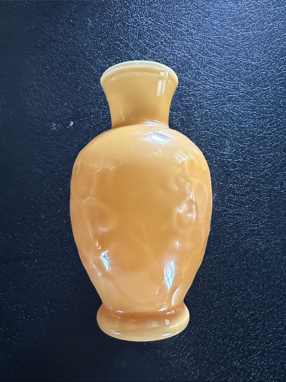 Vintage Yellow Glass Bud Vase with Frosted Rim